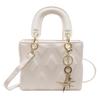 Hand carry box bag women 2025 autumn and winter fashion small fragrant wind diamond grid embroidery thread small square bag texture simple