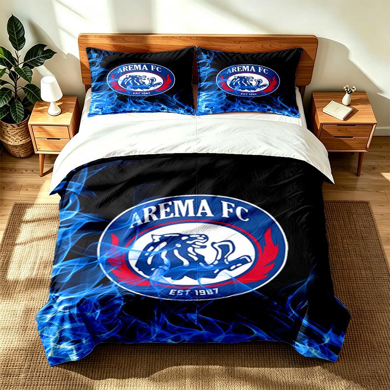 Arema FC (5) 3pc set suitable for master bedrooms soft and comfortable an ideal gift for family and friends Includes one duvet cover and two pillowcas