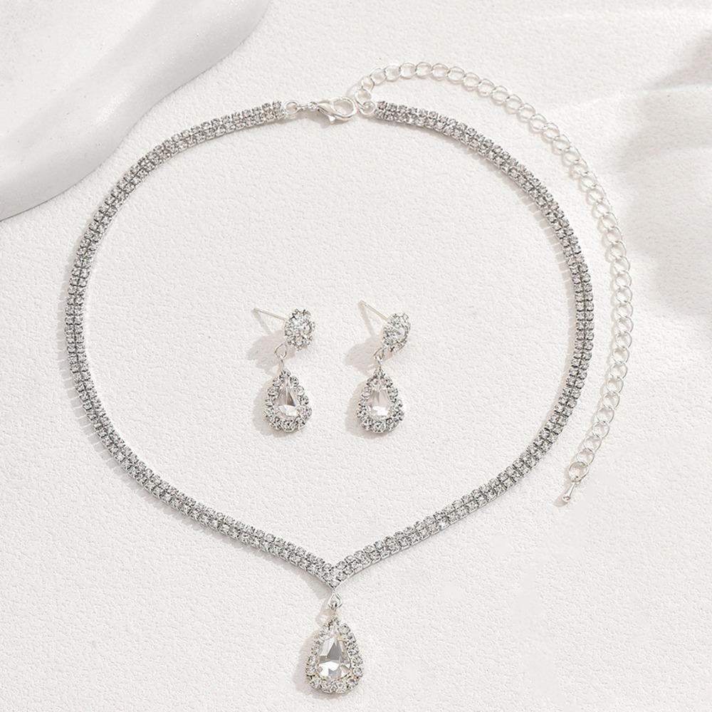 

Простой дизайн, подвески-капли с бриллиантами, ожерелья, серьги, кольцо, ювелирные изделия, свадебный набор, аксессуары