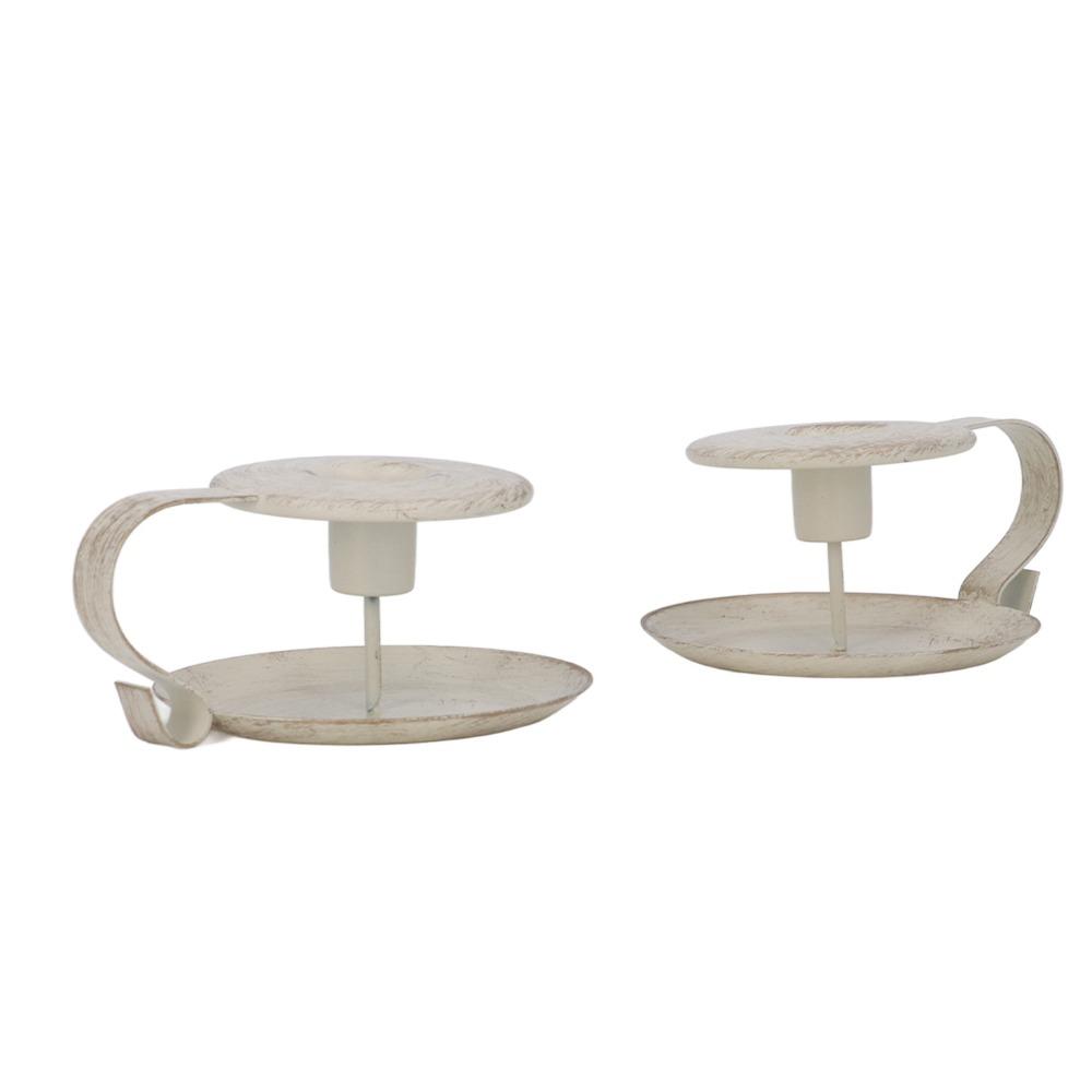 2pcs Iron Iron Candle Holder Antique Candlestick Holder Ceramic Candle Holders  Tabletop Display