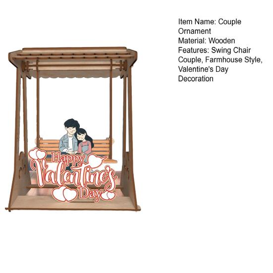 Yousheng Swing Chair Couple Ornament Farmhouse Rustic Handmade Couple Table Sign Valentine's Day Anniversary Home Office Desktop Decoration