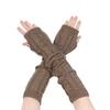 Women Man Autumn Winter Imitation Sleeves Knitted Mittens Long Gloves Arm Warmers Twist Pattern