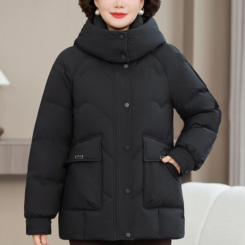 

Женские короткие пуховики больших размеров XL-6XL для женщин среднего возраста, зимние парки с капюшоном, элегантные, свободные, толстые, теплые пуховики, женская верхняя одежда 6XL