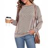 Women's Fashionable Casual Long Sleeved Loose Striped Top
