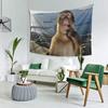 Küstenstadt Affenmodell Wandteppich 2D Flachdruck Seltsame Heimdekoration Schlafzimmer Wandkunst Dekoration Lustig Mode Dialog