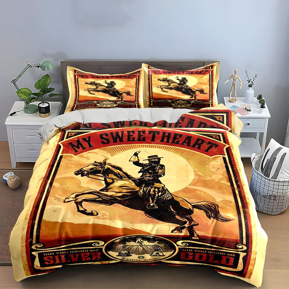 Cowboy Riding a Horse. Bedding Sets Duvet Cover Sets Duvet Covers Pillowcases(1 * Duvet Cover 2 * Pillowcases Without Duvet Insert)