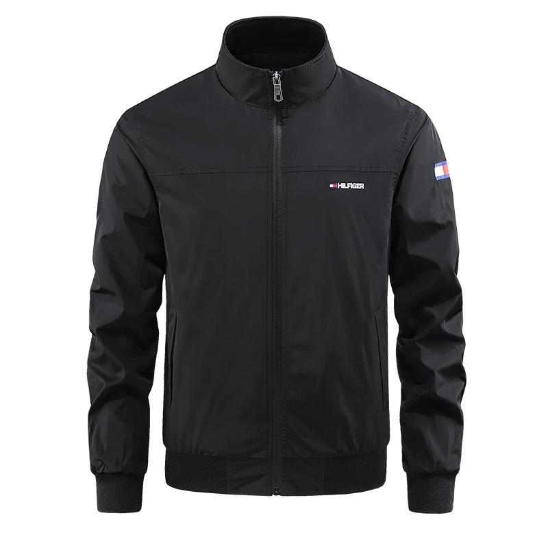 Unisex Spring/Fall Pilot Baseball Jacket - Versatile, Loose-Fit Workwear Style L