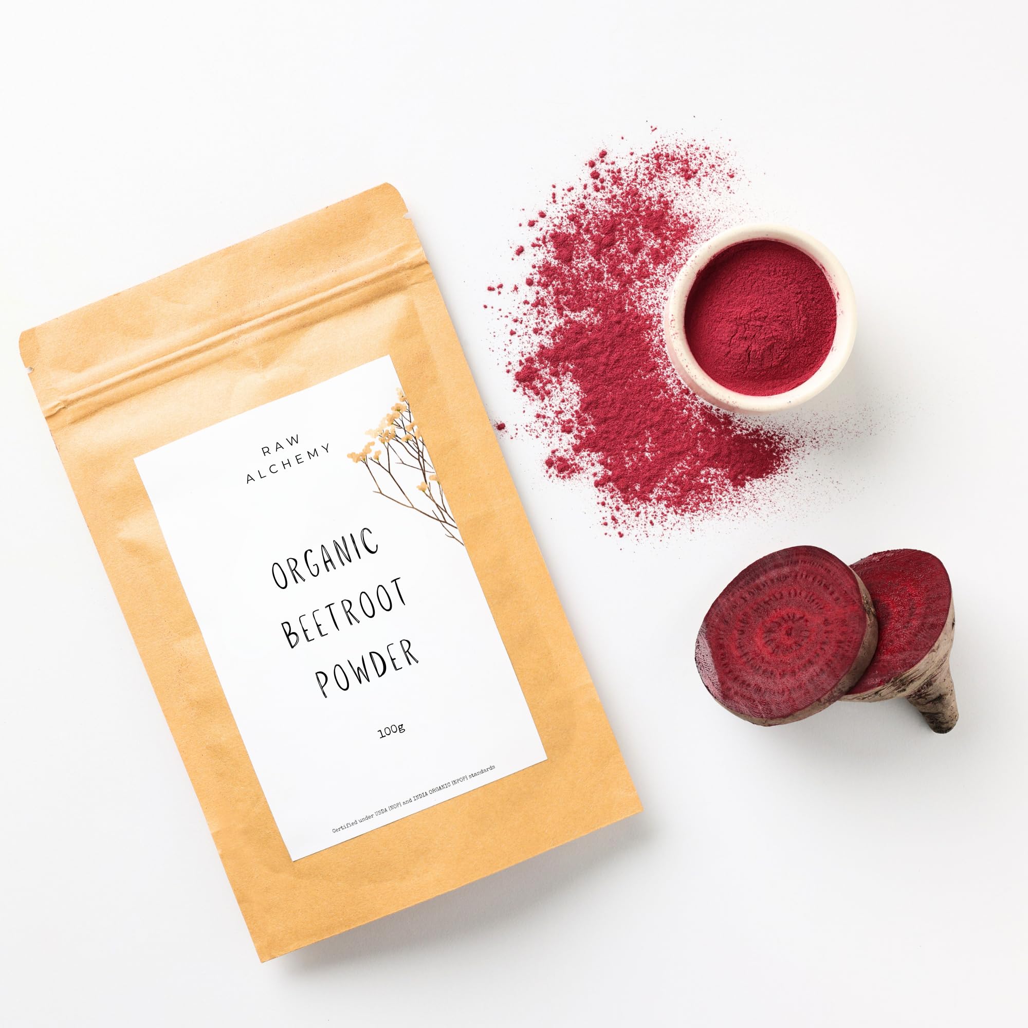 

Raw Alchemy 100% Органический порошок свеклы 100 г - Натуральный порошок для сияющей кожи и здоровых волос