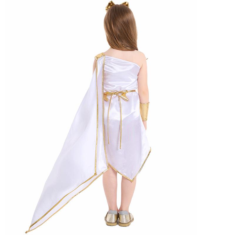 Kids Girls Greek Mythological Goddess of Freedom Statue of Liberty Dress Children Halloween Cosplay Costumes Kindergarten Performance Role Play Outfit