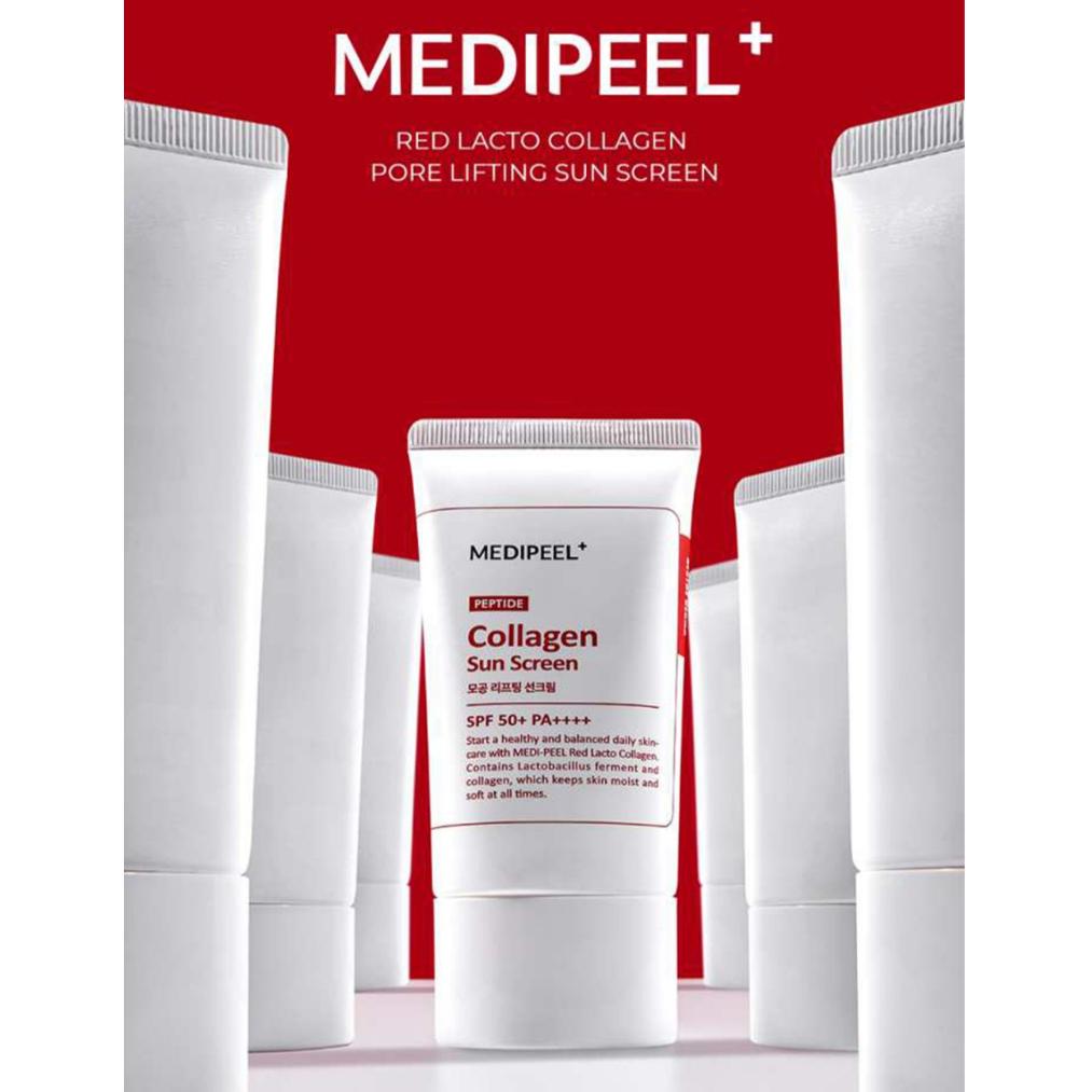 MEDI-PEEL Red Lacto Collagen Cremă de Soare pentru Liftingul Porilor SPF50+ PA++++ 50g