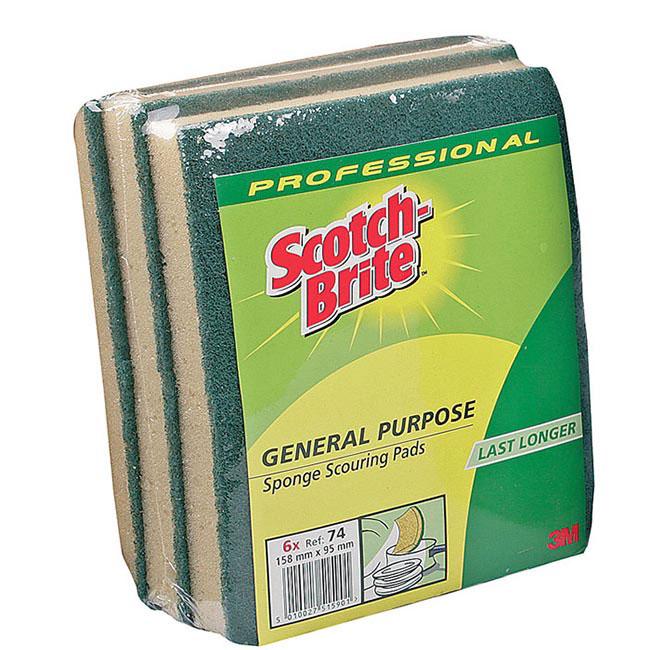 Scotch-Brite No 74 Spugna Abrasiva Multiuso Professionale 6 pz