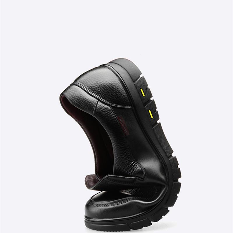 Fashion Men's real leather toe leather soft Non-slip rubber loafers men's casual real leather Casual business shoes Work shoes