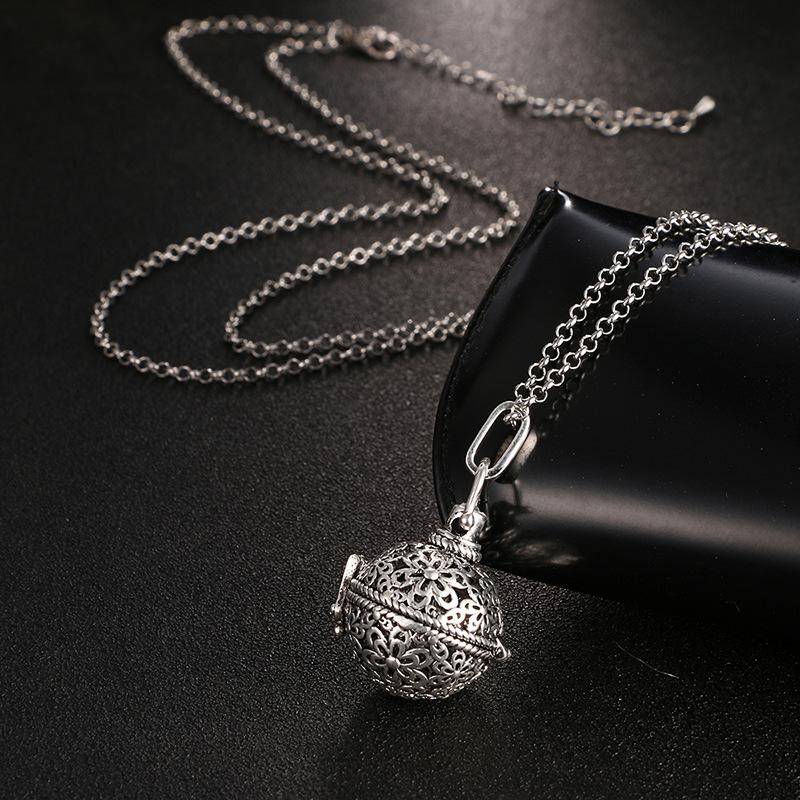 Neue Aromatherapie Ätherisches Öl Diffusor Halskette Schmuck Quadratisch Hohl Parfüm Medaillon 16MM Musik Kugel Damen Anhänger Zubehör