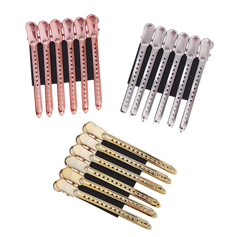 סט 12 קליפסים לשיער חבילה קליפס ברווז קליפס שיער מתכתי קליפס למספרה קליפס קבוע לכלי עיצוב לסלון ולבית