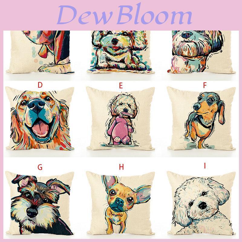 Cute Pet Dog Pillow Case With Lovely Dog Pattern For Sofa And Home Decor