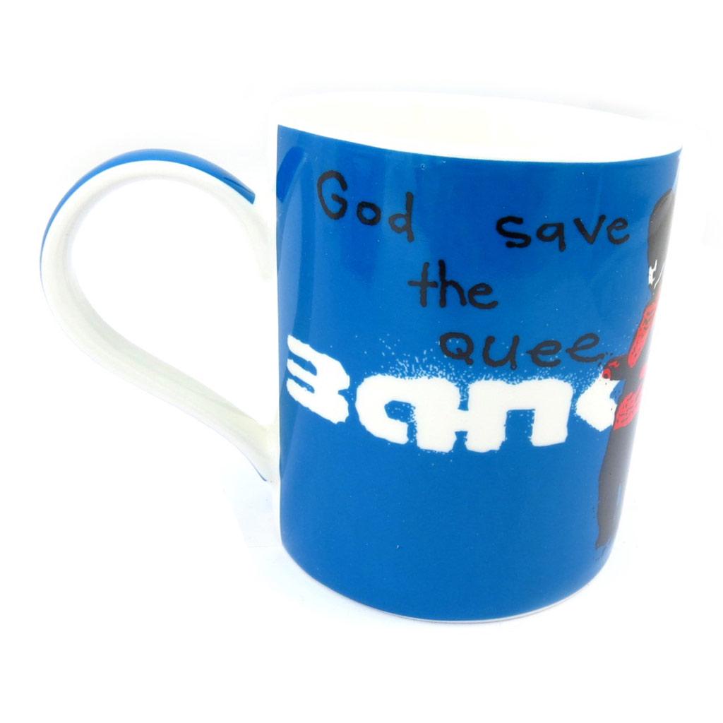 Les Trésors De Lily [K3516] - Porcelain Mug 'Banksy' Blue (God Save the Quee) - 90x85 Mm