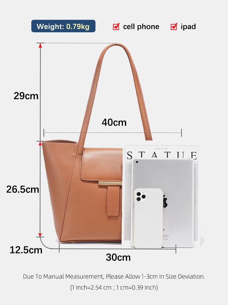 Zency Genuine Leather Women's Large Shoulder Bag for A4