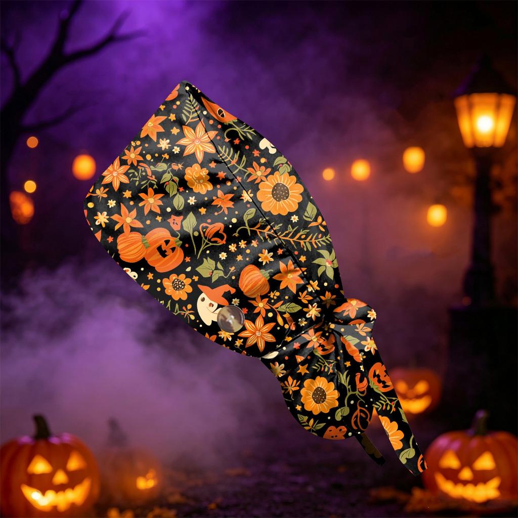 Women's Casual Halloween Printed Work for Ponytail, Shower and Hair Wrap