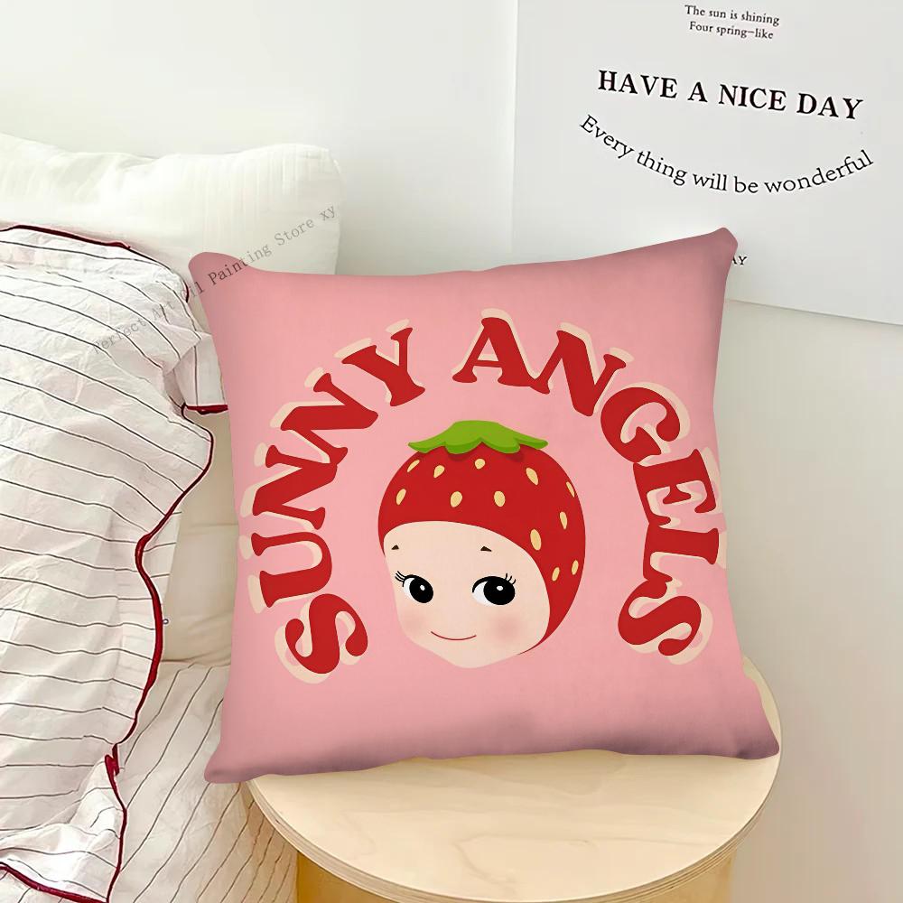 Niedliche Puppe Cartoon Sonnys Angels Kissenbezug Mode Quadratischer Kissenbezug Schlafzimmer Sofa Zimmer Ins Dekoration Freizeit Kissenbezug
