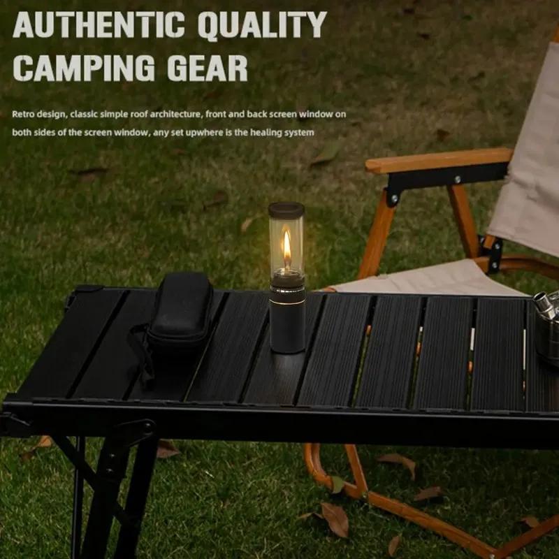 Portable Camping Tent Gas Lamp Outdoor Gas Candlelight Windproof Adjustable Gas Candlelight Lantern for Camping Accessories