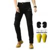 Mens Motorcycle Riding Pants With Removable Armor Pads All-Season Off-Road Biker Jeans Cotton Protective Trousers