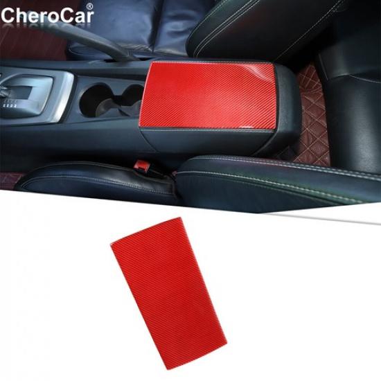 for Chevrolet Camaro 12-15 Center Console Armrest Box Trim Cover Red Carbon Fibe