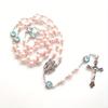 1pc Crucifix Cross-Charm Long Chain Rosary Beads Catholic Necklace for Women Christian Amulet Necklace Religious Jewelry