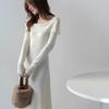 Fashion Knitted Off Shoulder Dress With Long Sleeves For Casual And Party Wear