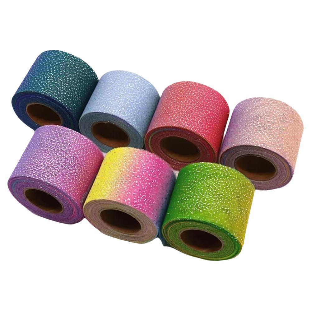 Silver Glitter Dot Headwear Organza Fabric DIY Bow Hair Accessory Gifts Packaging Material
