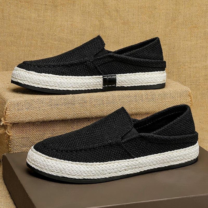Canvas men's shoes summer casual old Beijing linen shoes men's lazy one-pedal fisherman tide shoes 2025 new