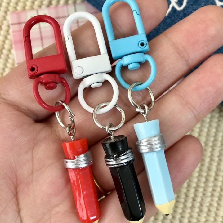 Lovely Mini Pencil Keychain Hanging Decoration For Girls Teens Lovely Style Creative Keyring Jewelry Functional