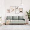 3 Seater Sofa Light Grey 180 Cm Velvet