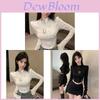 American Style Short Sleeve Fishbone Top With Zipper For Spring Casual Wear