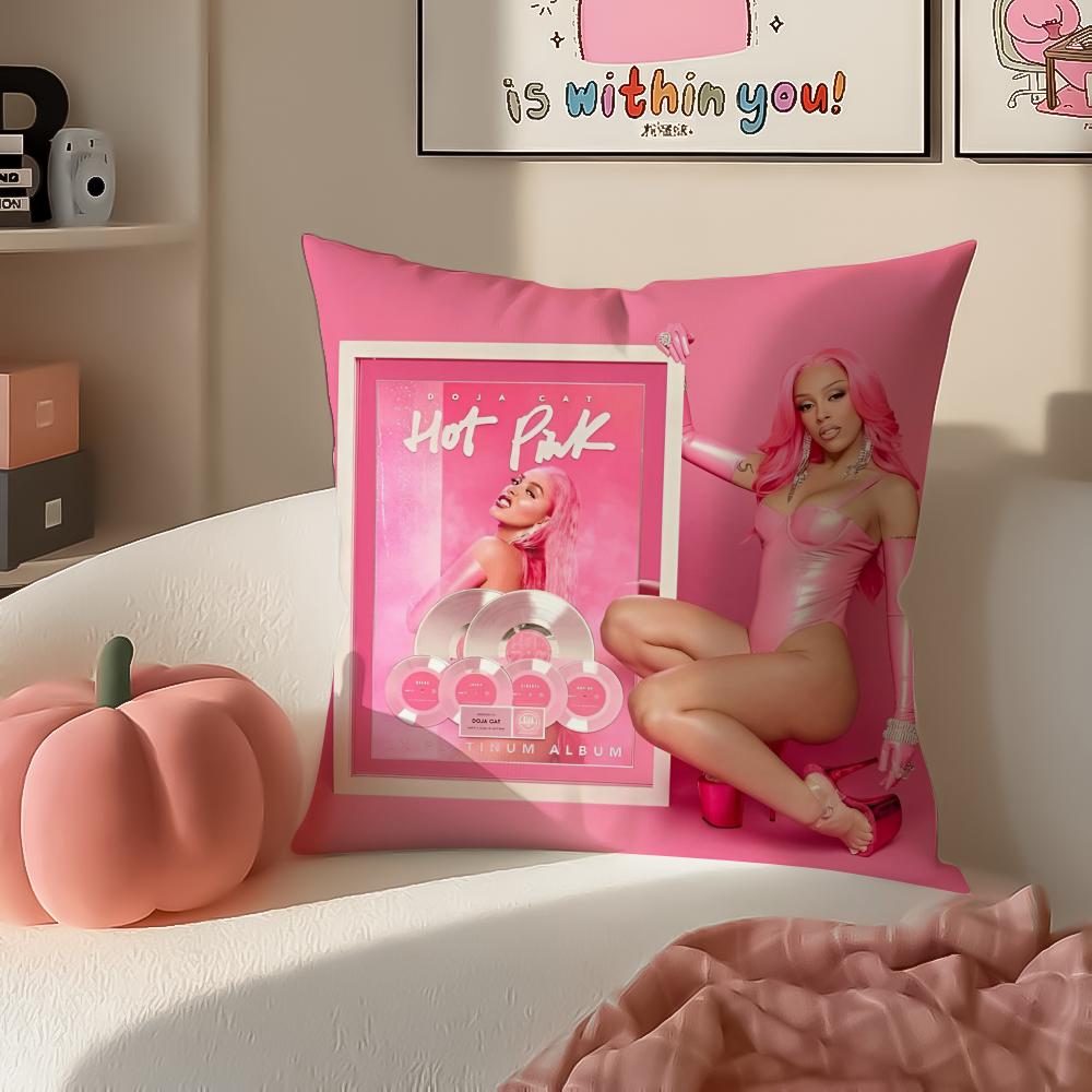 American Pop Rapper Singer Star DDoja Cat Cushion Cover Pillowcase Short Plush Invisible zipper Room Sofa Cushion Cover