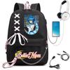 Sailor Moon Printed Student Backpack Ribbon Shoulder Bag Girls School Travel Backpack Large Capacity School Bag