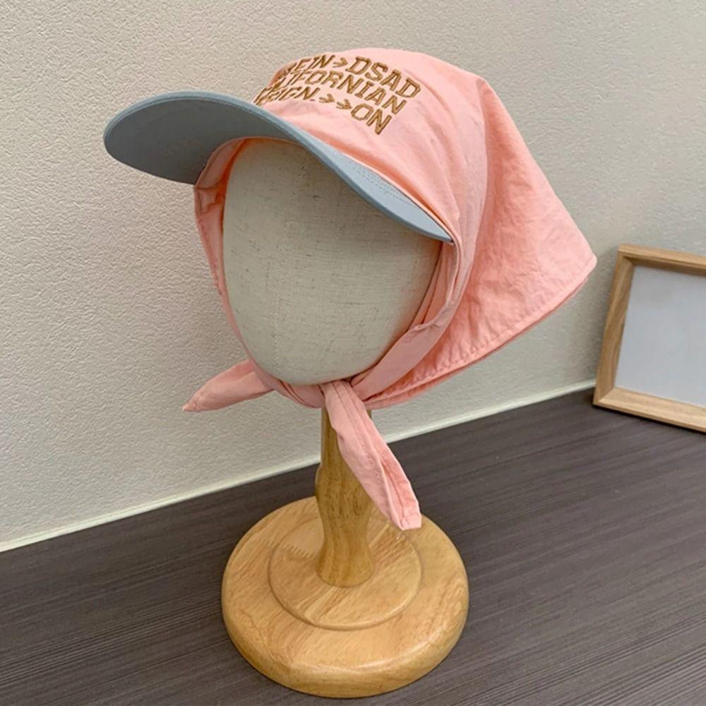 Quick Drying Korean Headscarf Baseball Hat Cotton Sunshade Letter Baseball Cap Sunshade