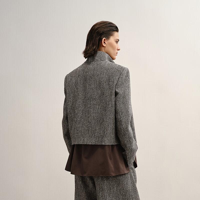 Less Casual Stand Collar Short Jacket