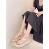Trendy Cool Slippers New Summer Transparent with Cool Slippers Slope Heel Thick-soled Muffin Heels