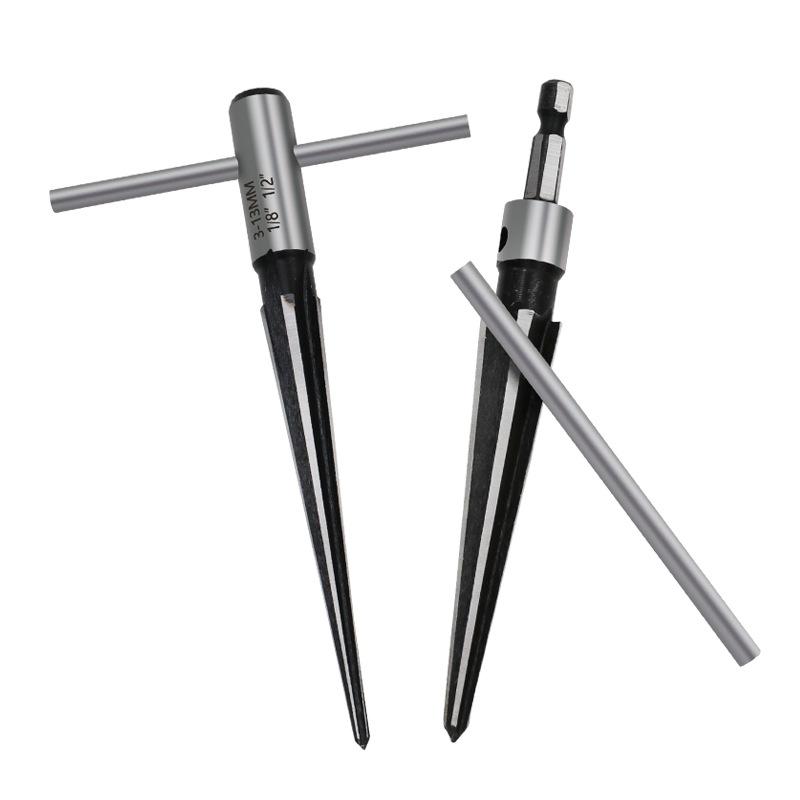 Taper Reamer 1/8-1/2 (3-13mm) Woodworking Wood Chamfering Device Open and Expand 5-16mm Hexagonal Shank