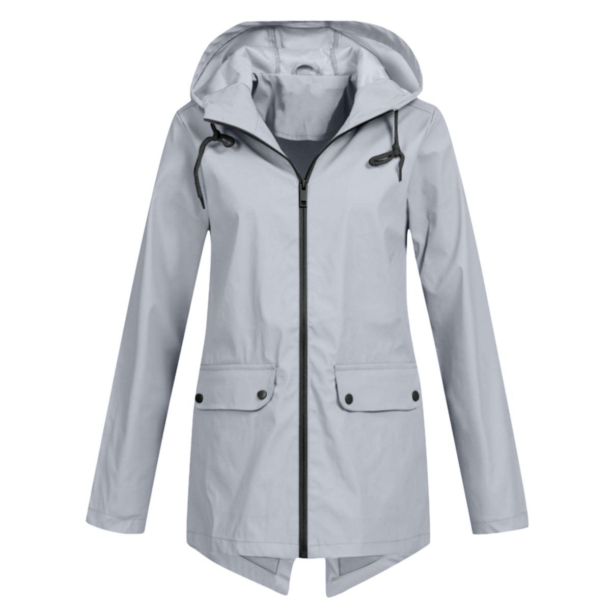 Women s Lightweight Windbreaker Jacket Zip-up Hooded Thin Outdoor Windproof Coat S