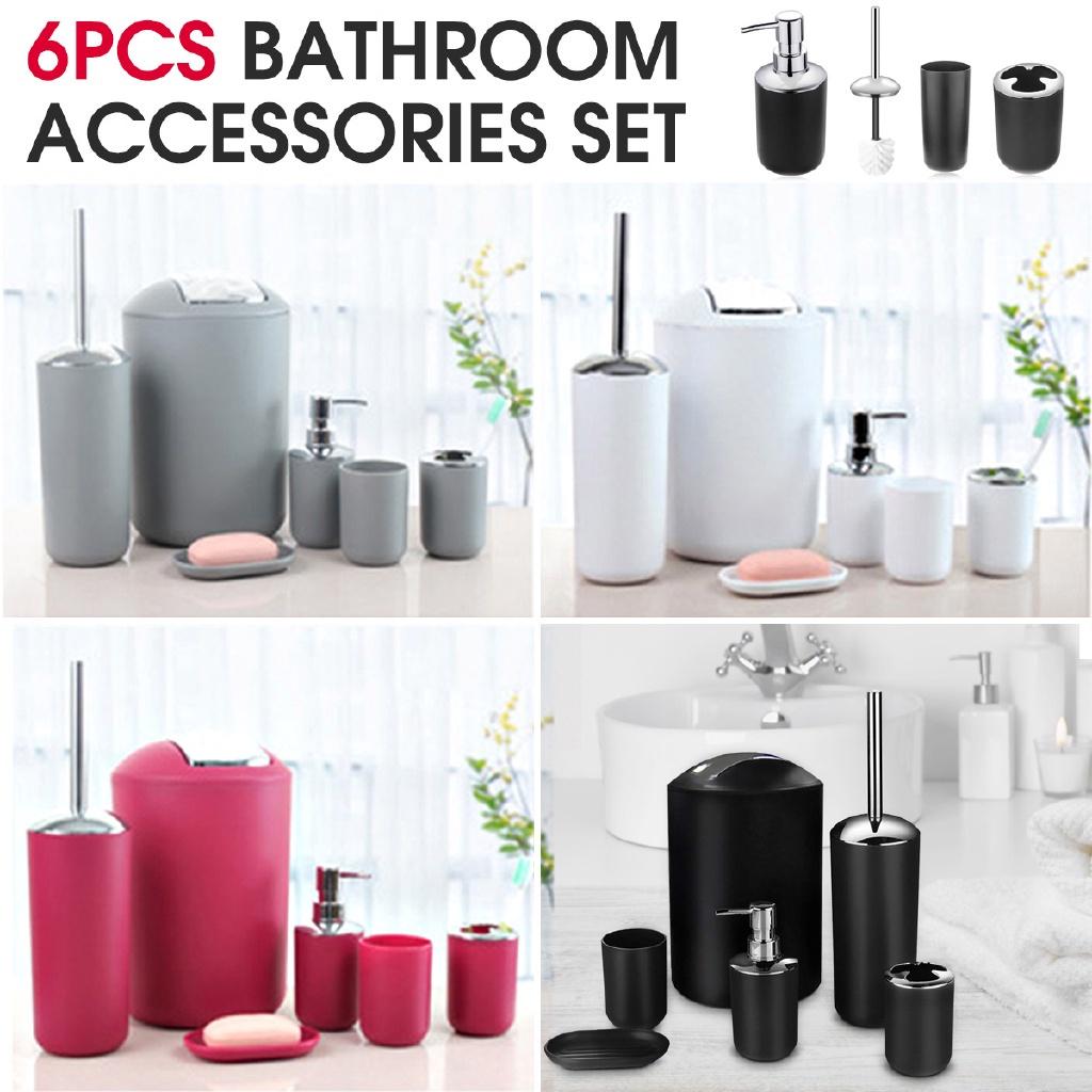 6 In 1  Bathroom Wash Set Bathroom Plating Six Sets of Soap Dispenser/Toothbrush Holder/Glass/Soap Box Bathroom Supplies
