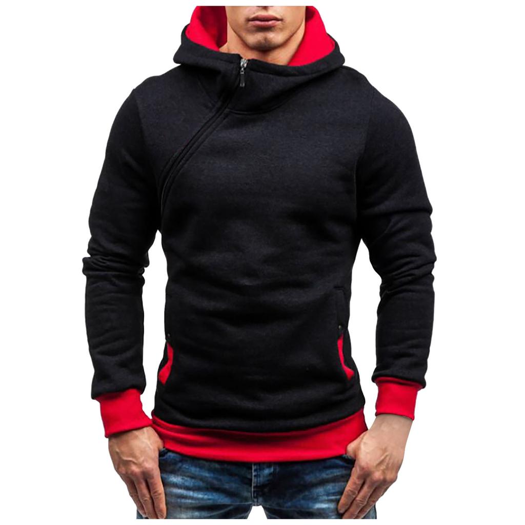 Men's Casual Camouflage Sports Sweatshirt Long Sleeve Zipper Hooded Jacket Coat