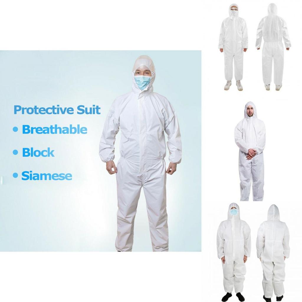 Nonwoven Protective Suit With Blue Tape And Zipper Closure For Dust Spray Painting And Farming Tasks