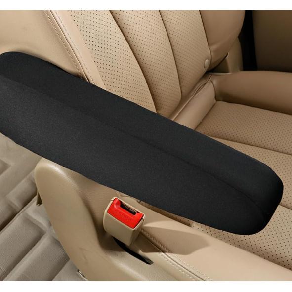 AUCELI 2 Pcs Car Front Seat Armrest Covers, Cloth Fabric Armrest Protectors, Direct Replacement Center Console Lid Armrest Cover Skin, Universal