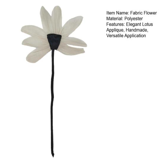 Stoff Lotus Applikation Lotusblumen Dekoration mit langem Band Aufnäher Blumen Verzierung