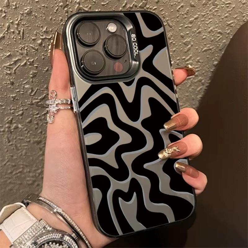 European Wave Pattern Laser Shell Case for iPhone 17 Pro/16/15/14/13/12/11/Xs Max
