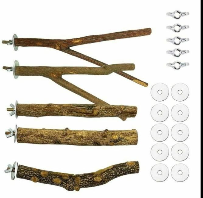 Parrot Perch Bird Cage Accessories Bird Supplies Utensils Pepper Wood Branch Branch Bird Stand Stick Stand Stick Set Bird Toys