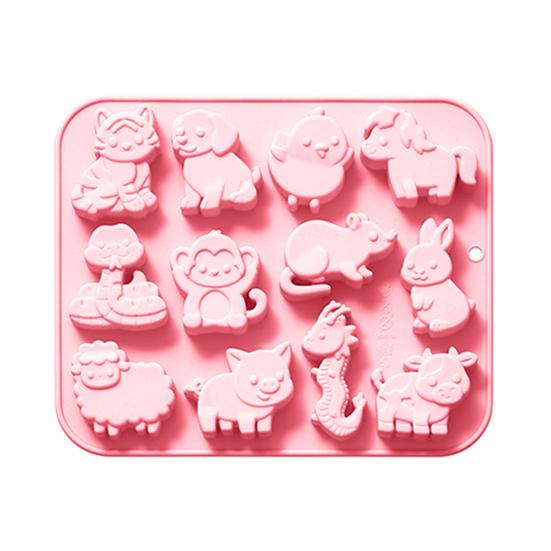 12 Zodiac Silicone Ice Mold Chocolate Dessert Making Mold Flexible Ice Maker 12 Cavity Popsicle Molds for Halloween Party Drinks