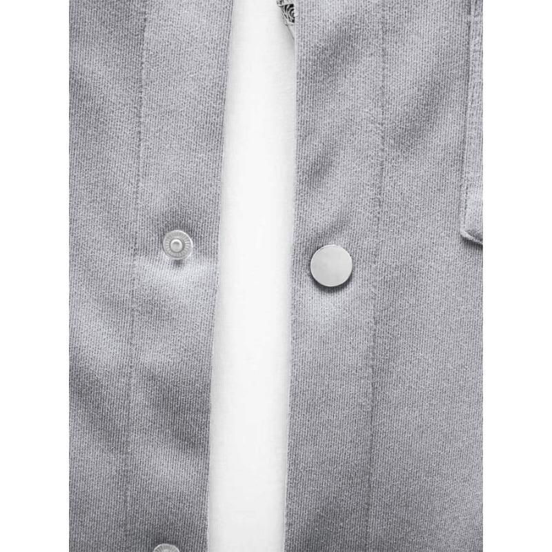 Men Casual Turn Down Collar Solid Color Slim Fit Single Breasted Jacket Outerwear
