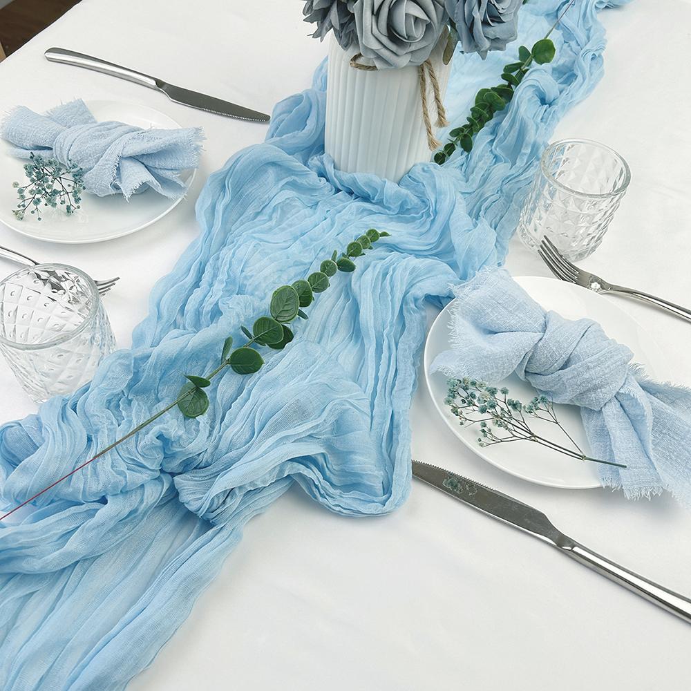 Semi-Sheer Gauze Table Runner, Cheesecloth, Wedding Table Path, Tulle Layout, Event Designing Kitchen Dining Decor